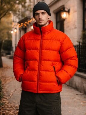 Vintage 70s White Stag Orange Puffer Jacket Men’s XL Retro Ski Gorpcore Coat